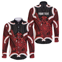 Whero Aotearoa Atua Tumatauenga Personalised Family Matching Long Sleeve Bodycon Dress and Hawaiian Shirt Maori God Of War Tiki With Taiaha