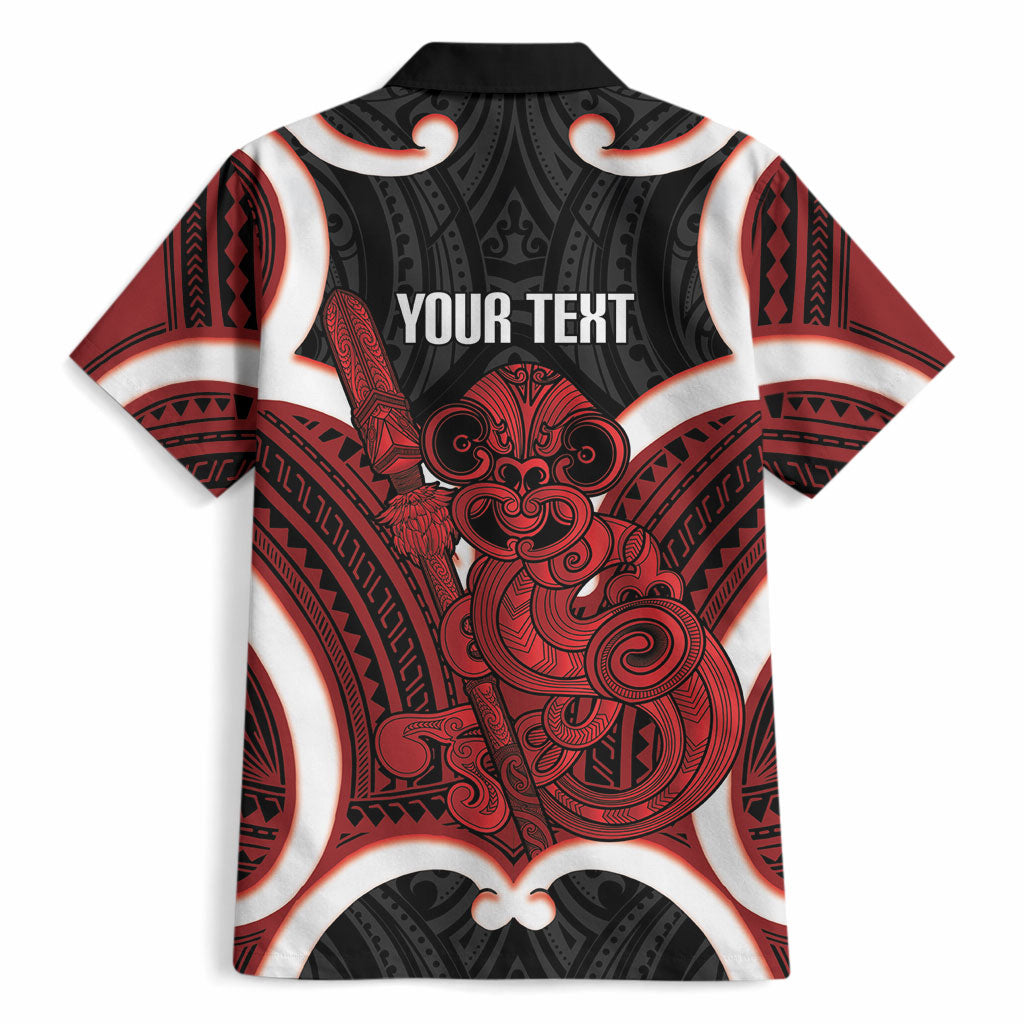 Whero Aotearoa Atua Tumatauenga Personalised Hawaiian Shirt Maori God Of War Tiki With Taiaha LT14 - Polynesian Pride