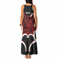 Whero Aotearoa Atua Tumatauenga Personalised Tank Maxi Dress Maori God Of War Tiki With Taiaha LT14 - Polynesian Pride
