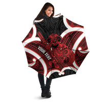 Whero Aotearoa Atua Tumatauenga Personalised Umbrella Maori God Of War Tiki With Taiaha LT14 - Polynesian Pride