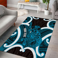 Kikorangi Aotearoa Atua Tumatauenga Personalised Area Rug Maori God Of War Tiki With Taiaha
