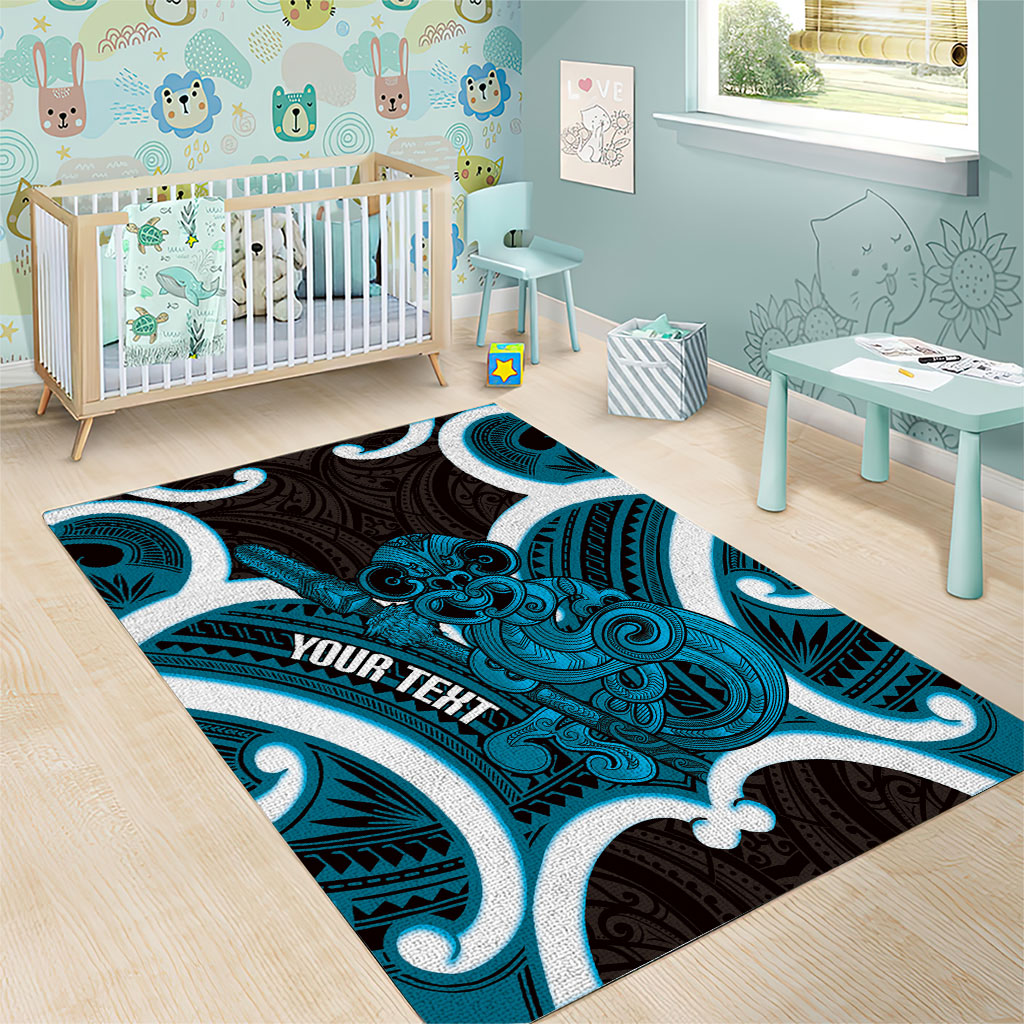 Kikorangi Aotearoa Atua Tumatauenga Personalised Area Rug Maori God Of War Tiki With Taiaha