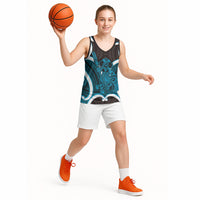 Kikorangi Aotearoa Atua Tumatauenga Personalised Basketball Jersey Maori God Of War Tiki With Taiaha LT14 - Polynesian Pride
