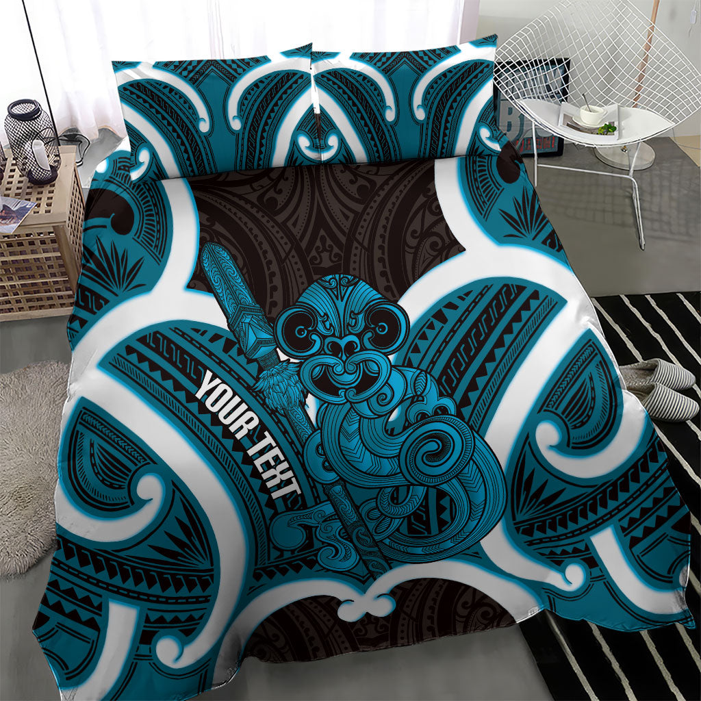 Kikorangi Aotearoa Atua Tumatauenga Personalised Bedding Set Maori God Of War Tiki With Taiaha LT14 - Polynesian Pride