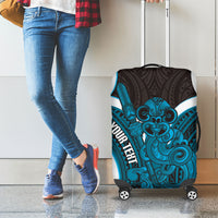 Kikorangi Aotearoa Atua Tumatauenga Personalised Luggage Cover Maori God Of War Tiki With Taiaha LT14 - Polynesian Pride