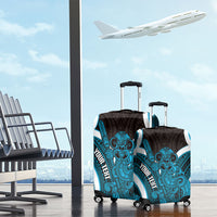 Kikorangi Aotearoa Atua Tumatauenga Personalised Luggage Cover Maori God Of War Tiki With Taiaha LT14 - Polynesian Pride