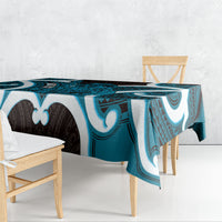 Kikorangi Aotearoa Atua Tumatauenga Personalised Tablecloth Maori God Of War Tiki With Taiaha LT14 - Polynesian Pride