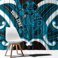 Kikorangi Aotearoa Atua Tumatauenga Personalised Window Curtain Maori God Of War Tiki With Taiaha LT14 - Polynesian Pride