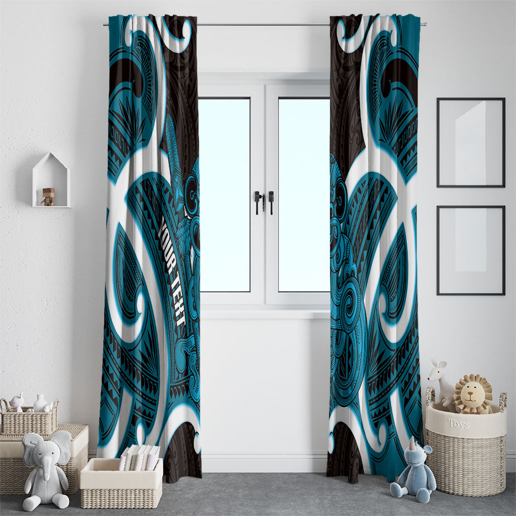 Kikorangi Aotearoa Atua Tumatauenga Personalised Window Curtain Maori God Of War Tiki With Taiaha LT14 - Polynesian Pride