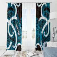 Kikorangi Aotearoa Atua Tumatauenga Personalised Window Curtain Maori God Of War Tiki With Taiaha LT14 - Polynesian Pride