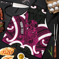 Mawhero Aotearoa Atua Tumatauenga Personalised Apron Maori God Of War Tiki With Taiaha LT14 Pink - Polynesian Pride