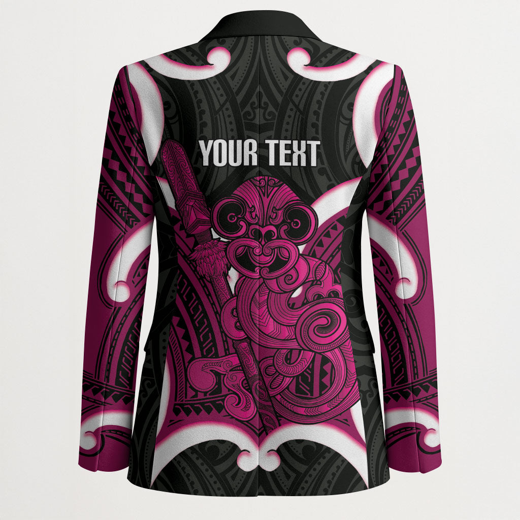 Mawhero Aotearoa Atua Tumatauenga Personalised Blazer Maori God Of War Tiki With Taiaha LT14 - Polynesian Pride