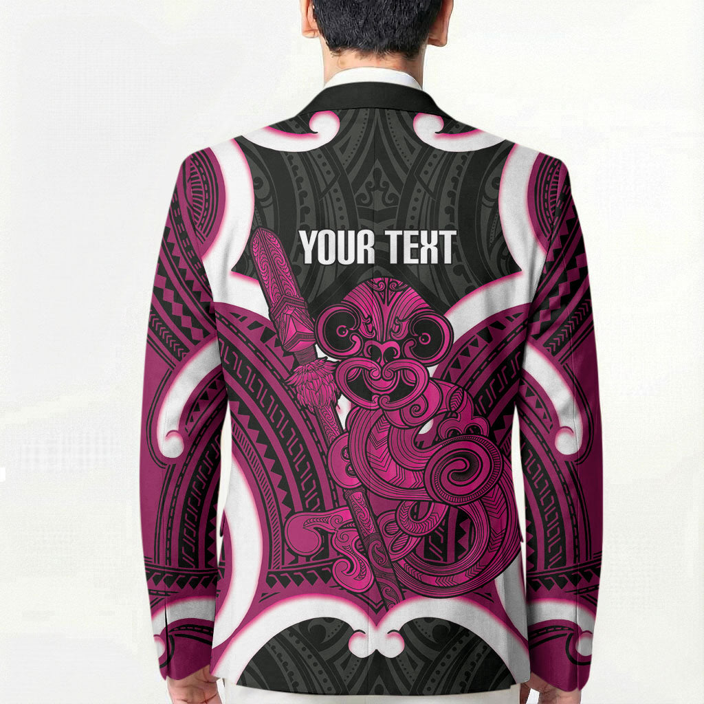 Mawhero Aotearoa Atua Tumatauenga Personalised Blazer Maori God Of War Tiki With Taiaha LT14 - Polynesian Pride