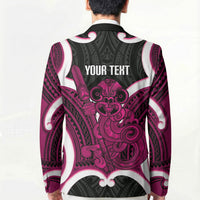 Mawhero Aotearoa Atua Tumatauenga Personalised Blazer Maori God Of War Tiki With Taiaha LT14 - Polynesian Pride