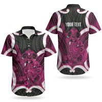 Mawhero Aotearoa Atua Tumatauenga Personalised Couples Matching Off Shoulder Short Dress and Hawaiian Shirt Maori God Of War Tiki With Taiaha LT14 - Polynesian Pride