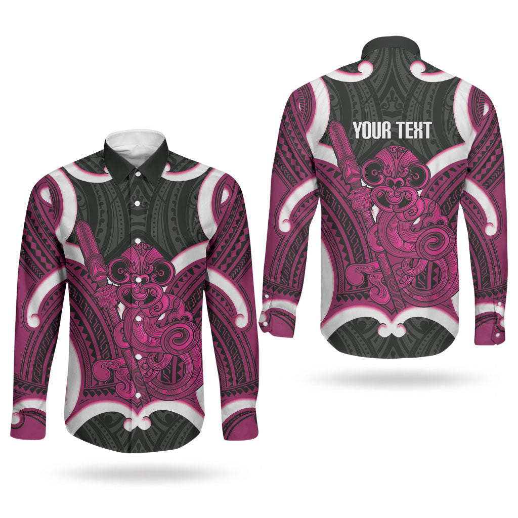 Mawhero Aotearoa Atua Tumatauenga Personalised Couples Matching Summer Maxi Dress and Long Sleeve Button Shirt Maori God Of War Tiki With Taiaha