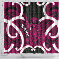 Mawhero Aotearoa Atua Tumatauenga Personalised Shower Curtain Maori God Of War Tiki With Taiaha LT14 - Polynesian Pride