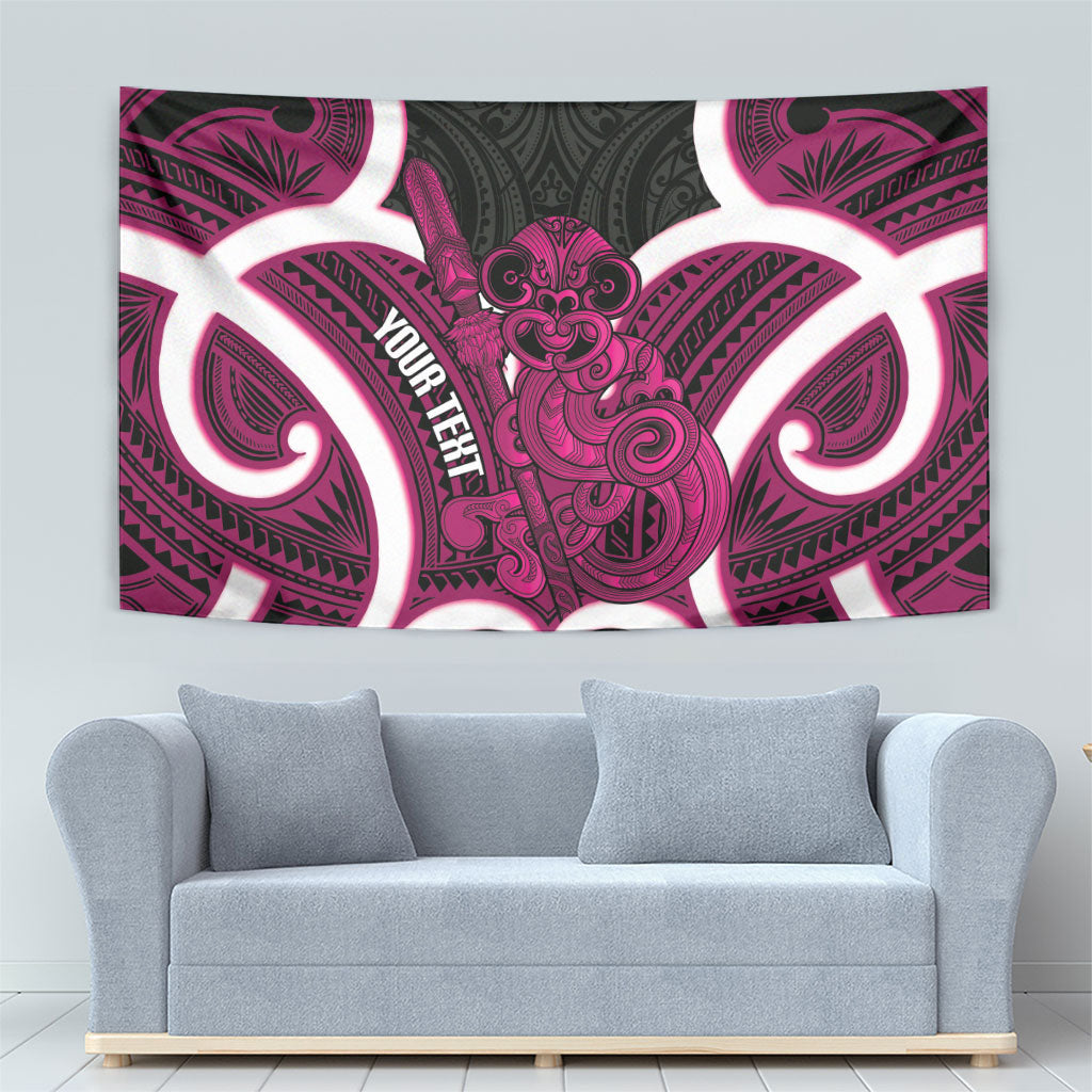 Mawhero Aotearoa Atua Tumatauenga Personalised Tapestry Maori God Of War Tiki With Taiaha LT14 - Polynesian Pride