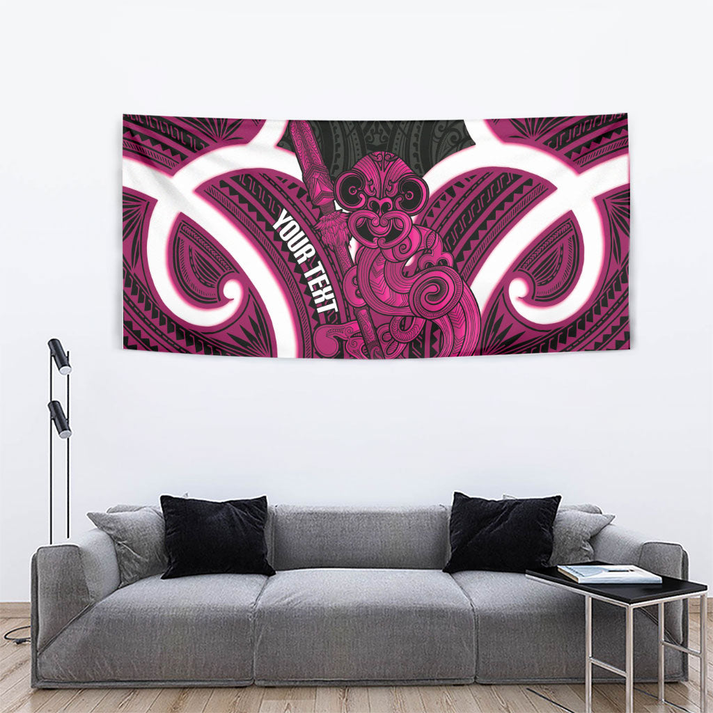Mawhero Aotearoa Atua Tumatauenga Personalised Tapestry Maori God Of War Tiki With Taiaha LT14 - Polynesian Pride