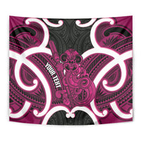 Mawhero Aotearoa Atua Tumatauenga Personalised Tapestry Maori God Of War Tiki With Taiaha LT14 - Polynesian Pride