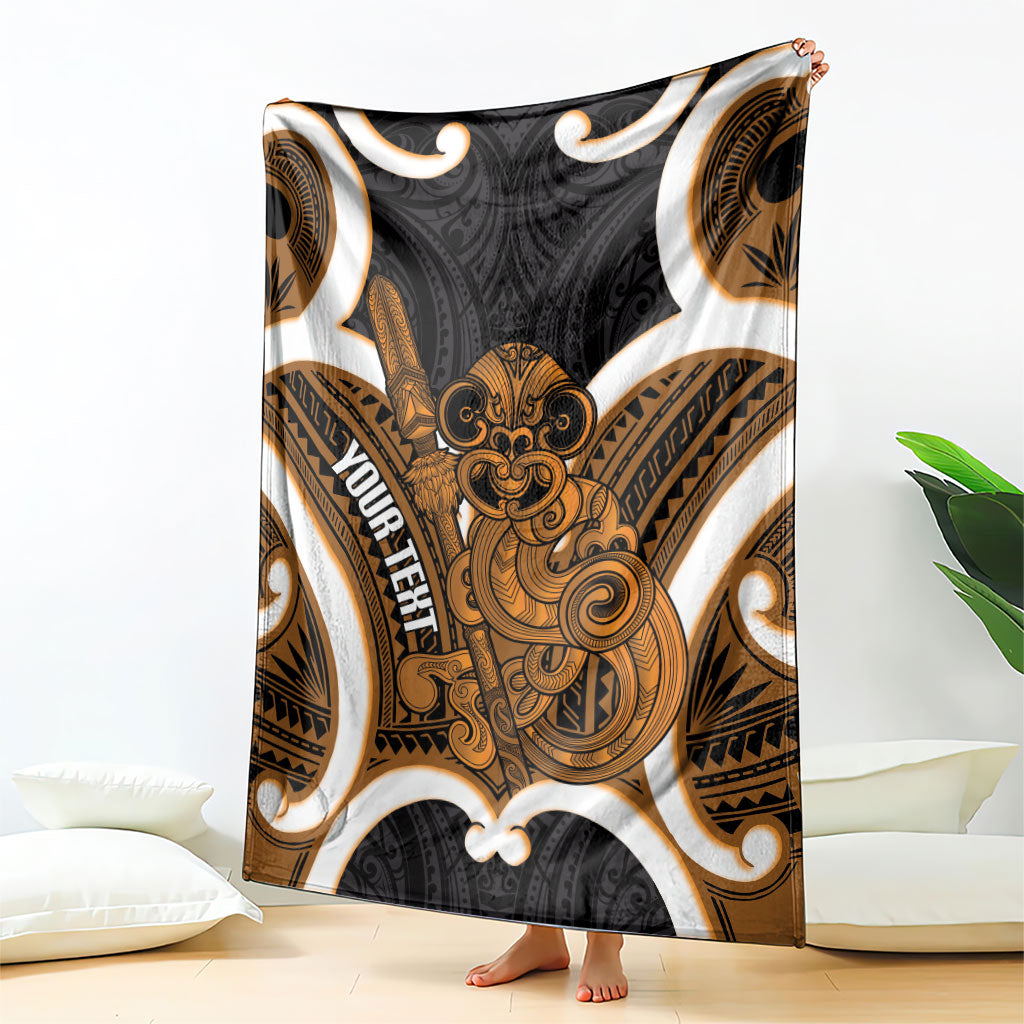 Karaka Aotearoa Atua Tumatauenga Personalised Blanket Maori God Of War Tiki With Taiaha LT14 - Polynesian Pride