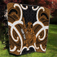 Karaka Aotearoa Atua Tumatauenga Personalised Quilt Maori God Of War Tiki With Taiaha LT14 - Polynesian Pride