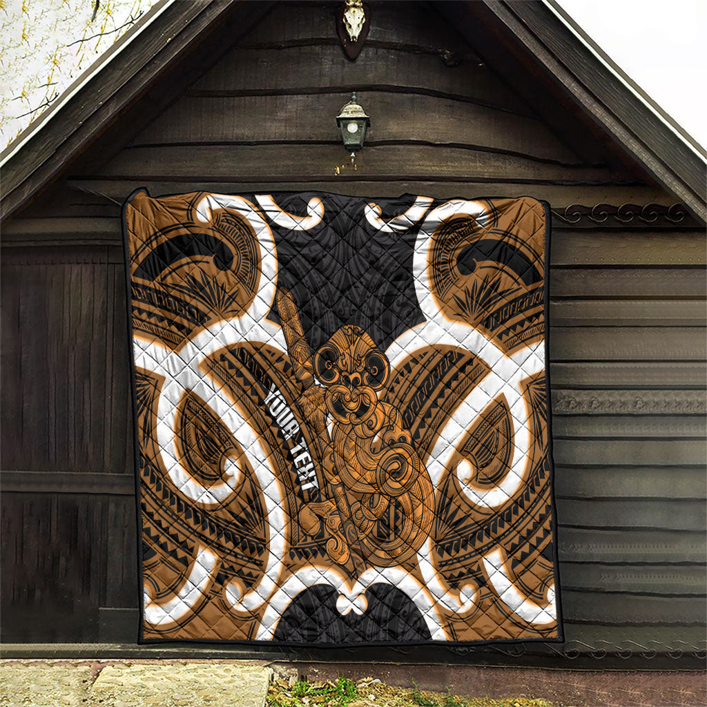 Karaka Aotearoa Atua Tumatauenga Personalised Quilt Maori God Of War Tiki With Taiaha LT14 - Polynesian Pride