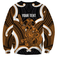 Karaka Aotearoa Atua Tumatauenga Personalised Sweatshirt Maori God Of War Tiki With Taiaha LT14 - Polynesian Pride