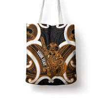 Karaka Aotearoa Atua Tumatauenga Personalised Tote Bag Maori God Of War Tiki With Taiaha LT14 - Polynesian Pride