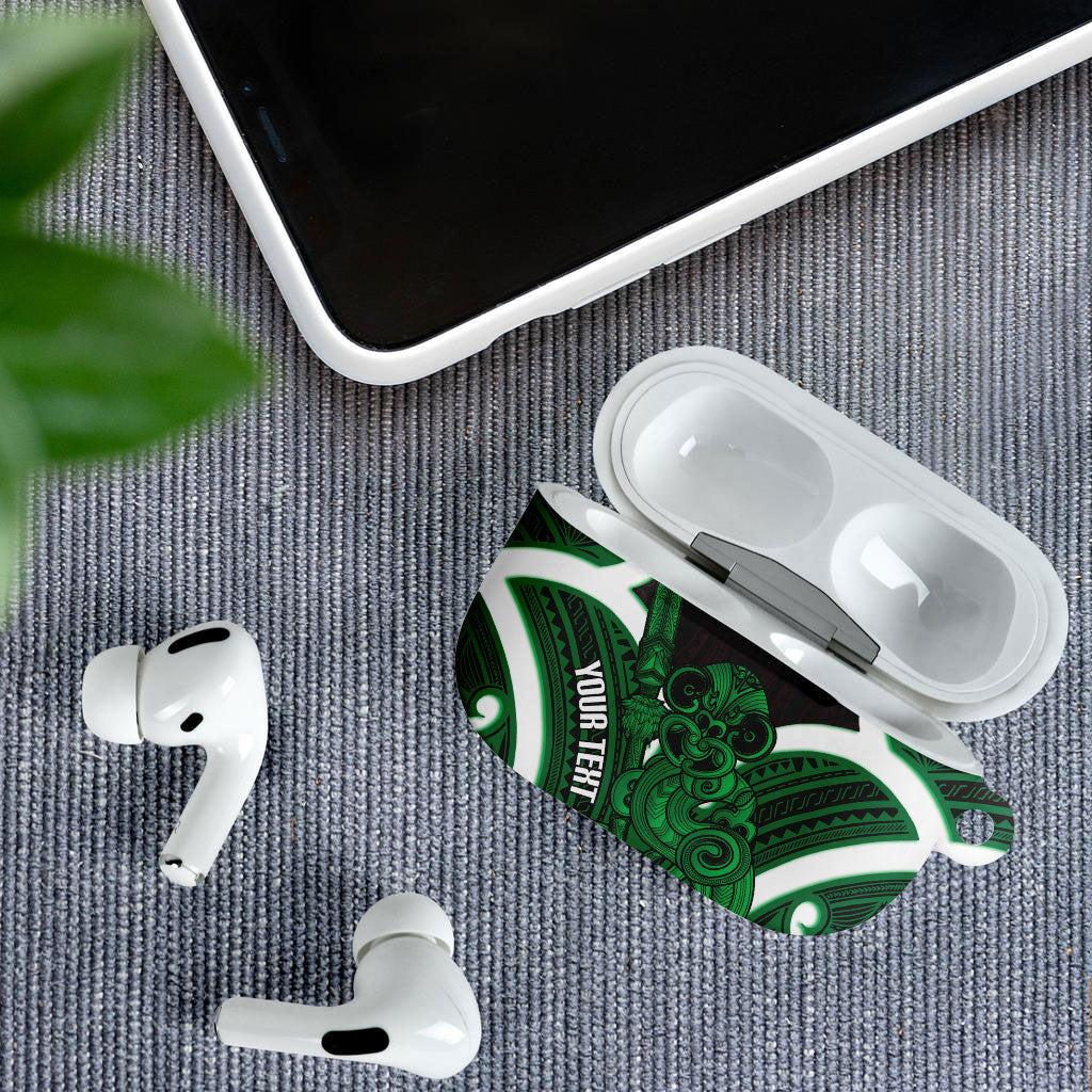 Kakariki Aotearoa Atua Tumatauenga Personalised AirPods Case Maori God Of War Tiki With Taiaha
