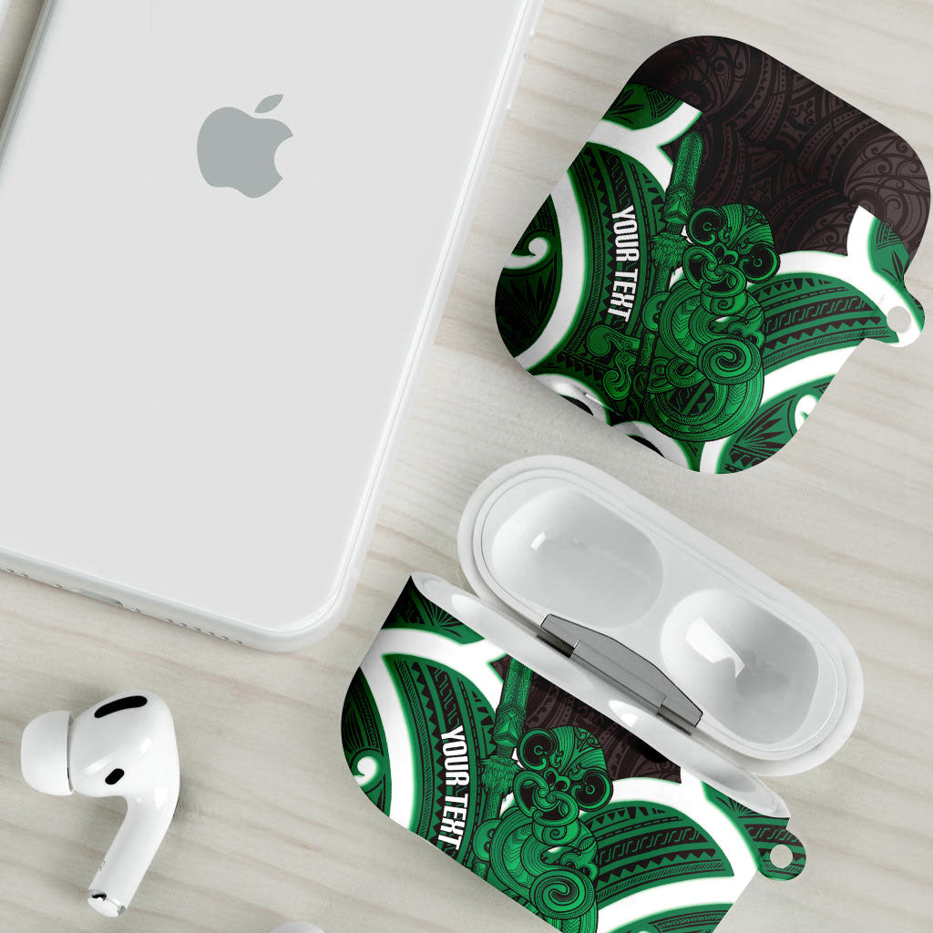 Kakariki Aotearoa Atua Tumatauenga Personalised AirPods Case Maori God Of War Tiki With Taiaha