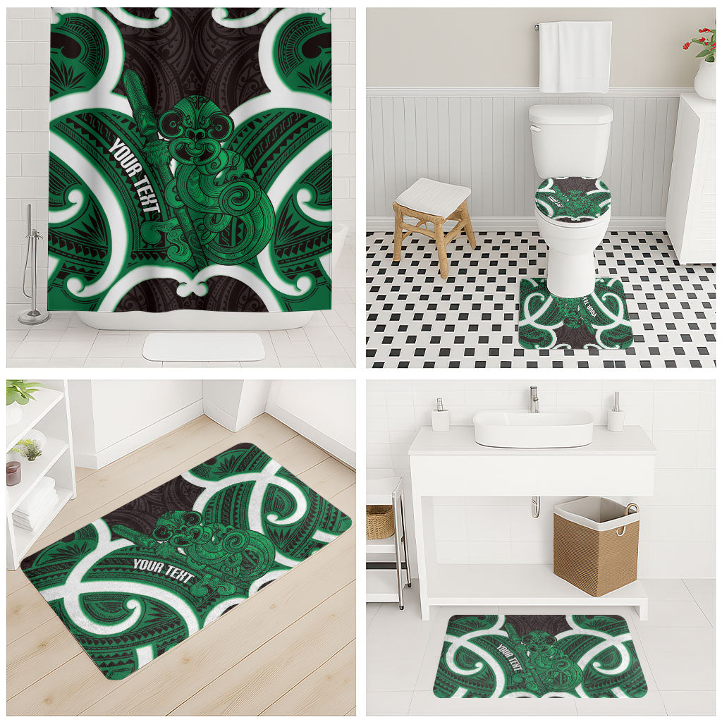 Kakariki Aotearoa Atua Tumatauenga Personalised Bathroom Set Maori God Of War Tiki With Taiaha LT14 - Polynesian Pride
