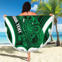 Kakariki Aotearoa Atua Tumatauenga Personalised Beach Blanket Maori God Of War Tiki With Taiaha LT14 - Polynesian Pride