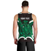 Kakariki Aotearoa Atua Tumatauenga Personalised Men Tank Top Maori God Of War Tiki With Taiaha LT14 - Polynesian Pride