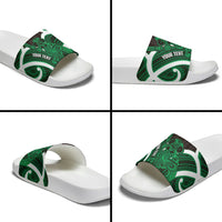 Kakariki Aotearoa Atua Tumatauenga Personalised Slide Sandals Maori God Of War Tiki With Taiaha LT14 - Polynesian Pride