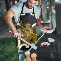 Kowhai Aotearoa Atua Tumatauenga Personalised Apron Maori God Of War Tiki With Taiaha LT14 - Polynesian Pride
