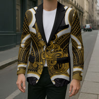 Kowhai Aotearoa Atua Tumatauenga Personalised Blazer Maori God Of War Tiki With Taiaha LT14 - Polynesian Pride