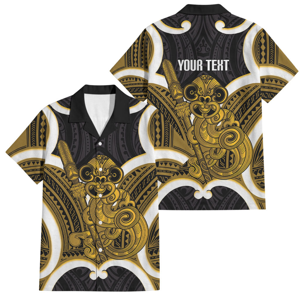 Kowhai Aotearoa Atua Tumatauenga Personalised Family Matching Mermaid Dress and Hawaiian Shirt Maori God Of War Tiki With Taiaha