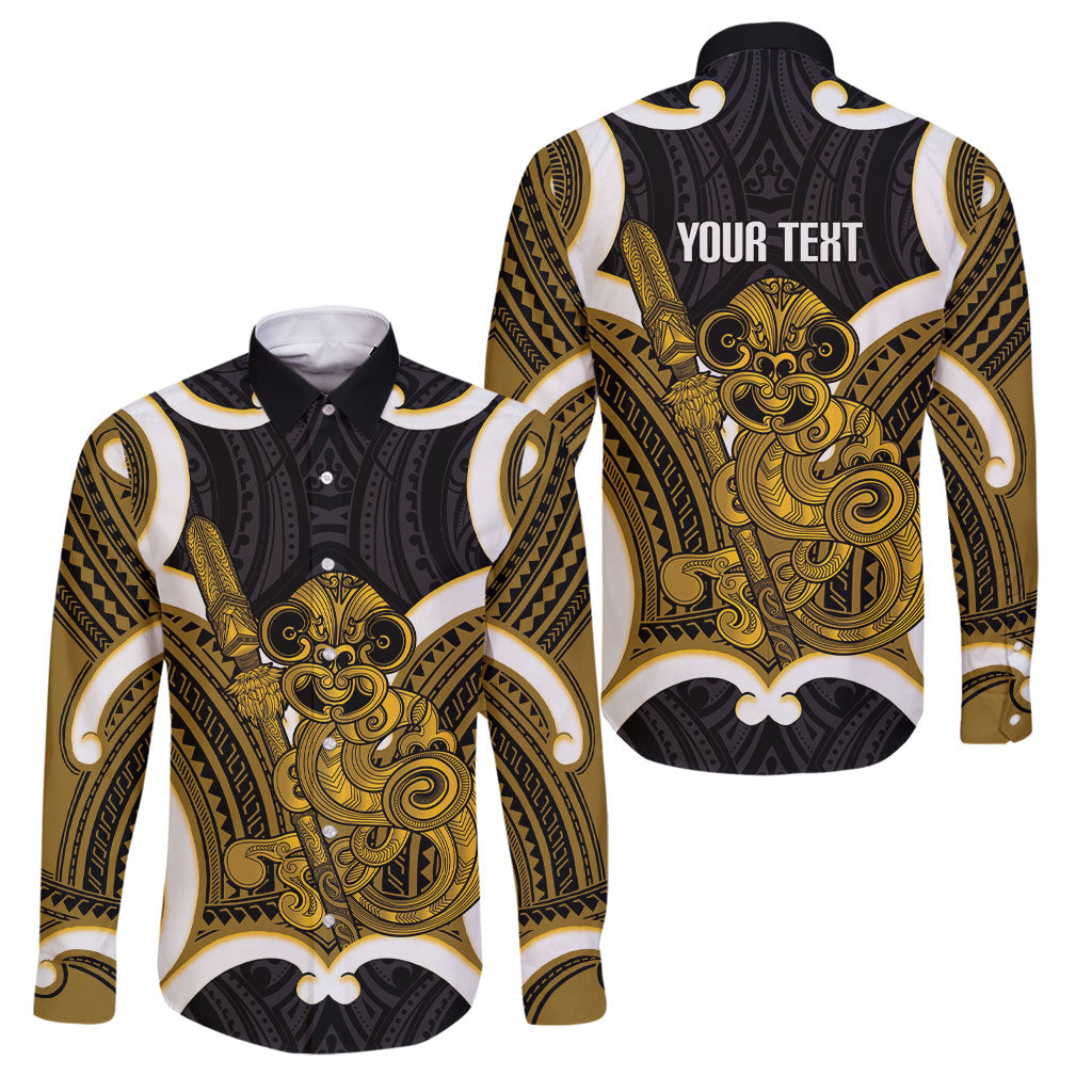 Kowhai Aotearoa Atua Tumatauenga Personalised Family Matching Short Sleeve Bodycon Dress and Hawaiian Shirt Maori God Of War Tiki With Taiaha