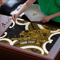 Kowhai Aotearoa Atua Tumatauenga Personalised Puzzle Maori God Of War Tiki With Taiaha LT14 - Polynesian Pride