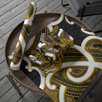 Kowhai Aotearoa Atua Tumatauenga Personalised Wrapping Paper Maori God Of War Tiki With Taiaha LT14 - Polynesian Pride