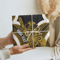 Kowhai Aotearoa Atua Tumatauenga Personalised Wrapping Paper Maori God Of War Tiki With Taiaha LT14 - Polynesian Pride