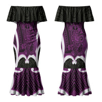 Waiporoporo Aotearoa Atua Tumatauenga Personalised Couples Matching Mermaid Dress and Hawaiian Shirt Maori God Of War Tiki With Taiaha LT14 - Polynesian Pride