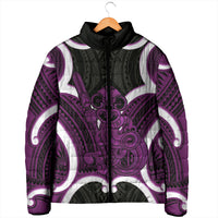 Waiporoporo Aotearoa Atua Tumatauenga Personalised Padded Jacket Maori God Of War Tiki With Taiaha LT14 - Polynesian Pride