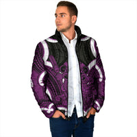Waiporoporo Aotearoa Atua Tumatauenga Personalised Padded Jacket Maori God Of War Tiki With Taiaha LT14 - Polynesian Pride