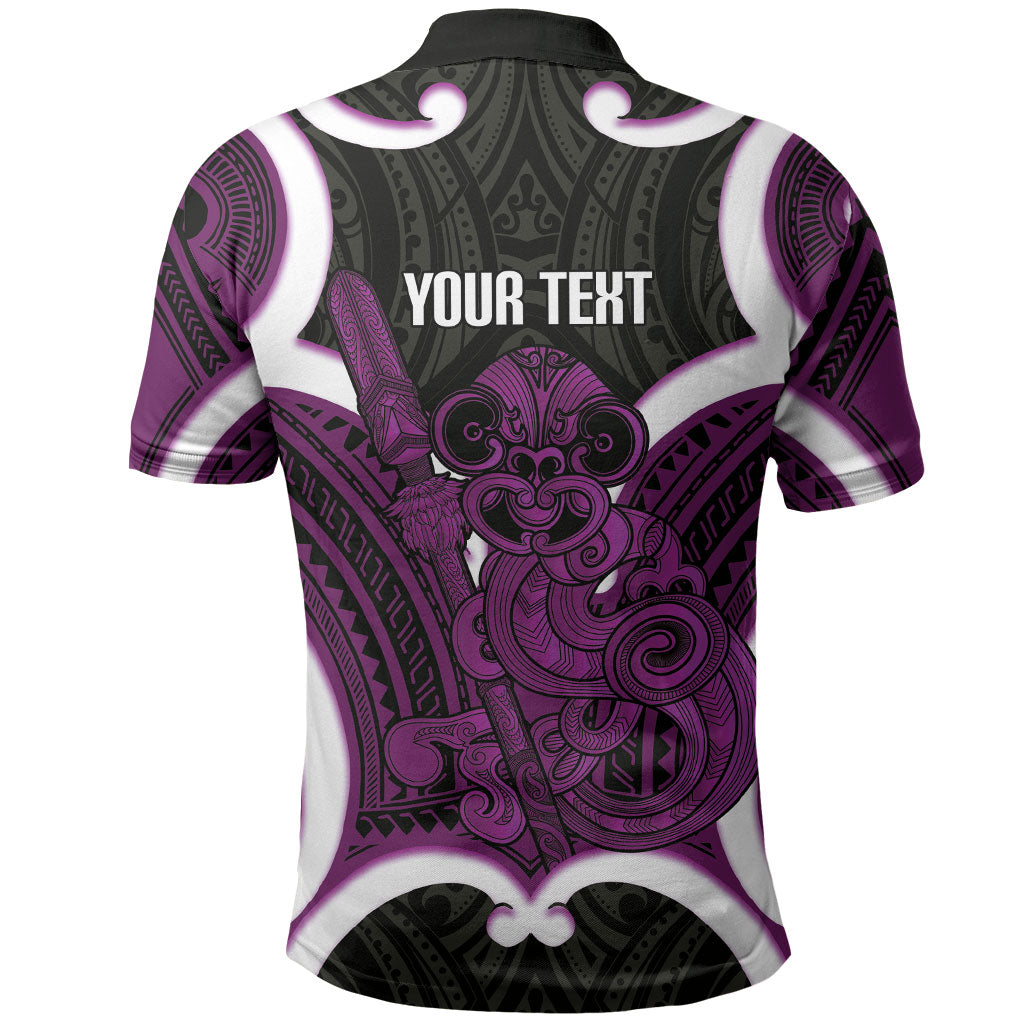 Waiporoporo Aotearoa Atua Tumatauenga Personalised Polo Shirt Maori God Of War Tiki With Taiaha