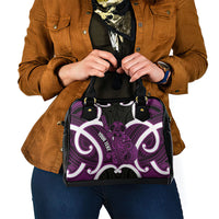 Waiporoporo Aotearoa Atua Tumatauenga Personalised Shoulder Handbag Maori God Of War Tiki With Taiaha LT14 - Polynesian Pride