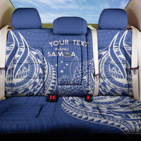 Custom Manu Samoa Rugby 2024 Back Car Seat Cover Go Champions Samoan Tattoo LT14 One Size Blue - Polynesian Pride