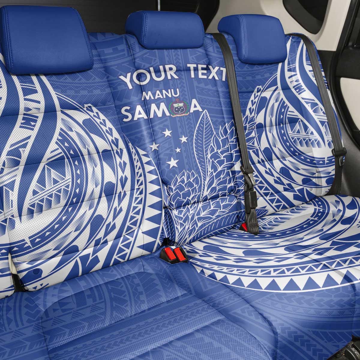 Custom Manu Samoa Rugby 2024 Back Car Seat Cover Go Champions Samoan Tattoo LT14 - Polynesian Pride