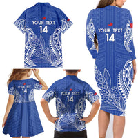 Custom Manu Samoa Rugby 2024 Family Matching Long Sleeve Bodycon Dress and Hawaiian Shirt Go Champions Samoan Tattoo LT14 - Polynesian Pride